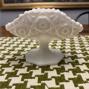 White Milk Glass Fostoria Pedestal Bowl